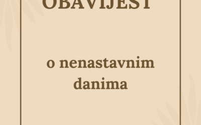 Obavijest za učenike, roditelje i djelatnike škole